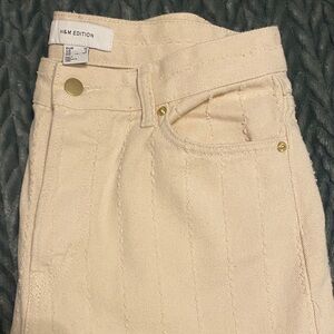 H&M Edition Beige extra wide Pants with Gold Accents
